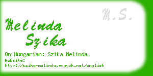melinda szika business card